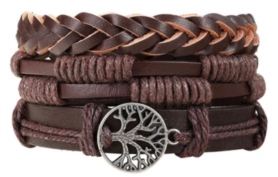 Pulsera Vintage Tejida a Mano en Cuero Bovino - Combinable y Personalizable
