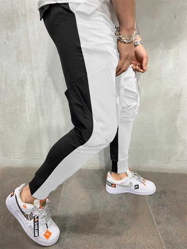 Pantalones Deportivos Casuales de Bloque de Color con Diseño Personalizado