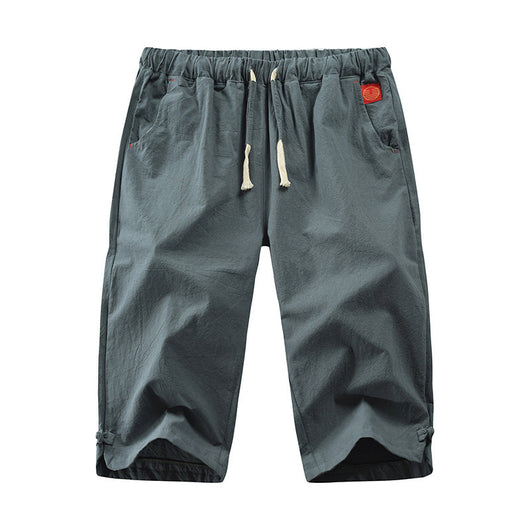 Pantalones Cropped de Algodón y Lino con Cierre de Disco - Image 10