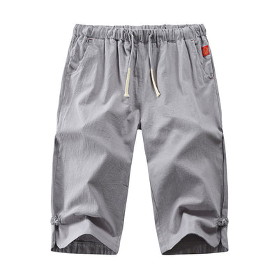 Pantalones Cropped de Algodón y Lino con Cierre de Disco - Image 9