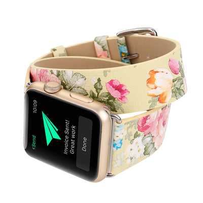 Reloj de Doble Asa con Pulsera de Cuero Floral - Image 11