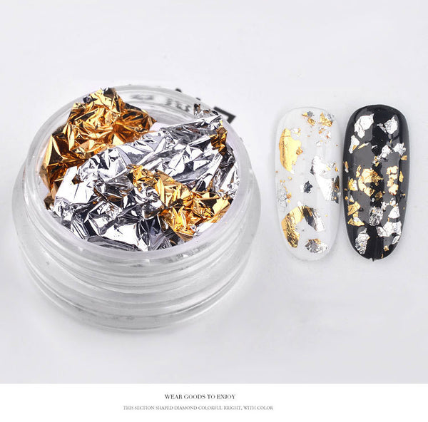 Láminas Decorativas para Uñas Oro y Plata - Papel Foil Fotocurable