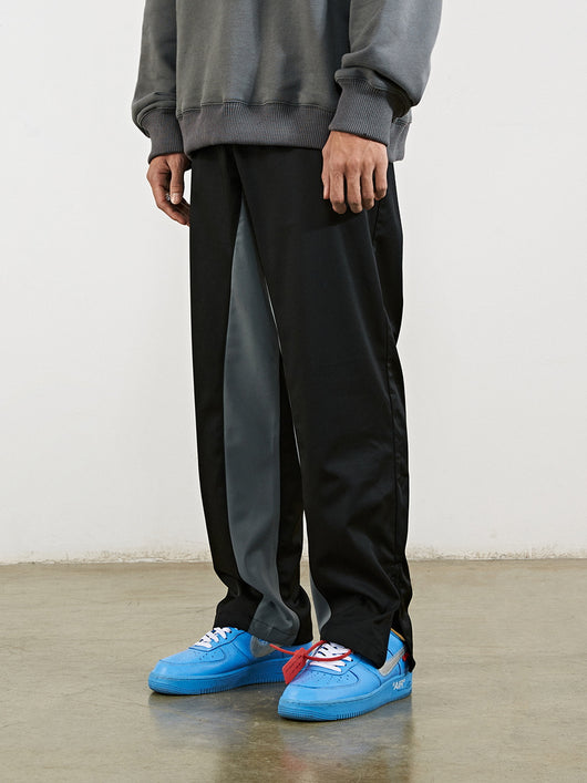 Pantalones Rectos con Costuras Contrastantes y Corte Tridimensional para Hombre - Image 10