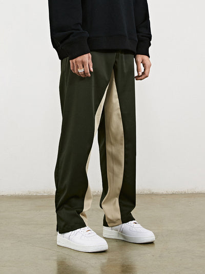 Pantalones Rectos con Costuras Contrastantes y Corte Tridimensional para Hombre - Image 8