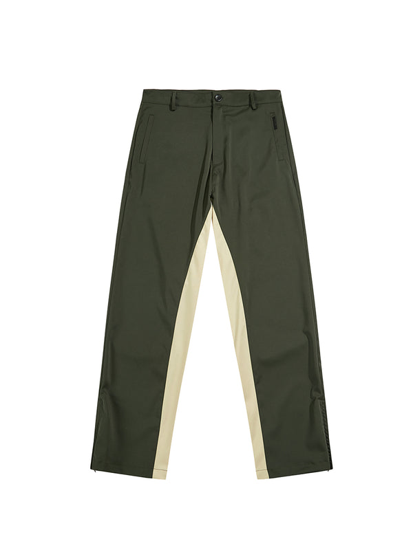 Pantalones Rectos con Costuras Contrastantes y Corte Tridimensional para Hombre