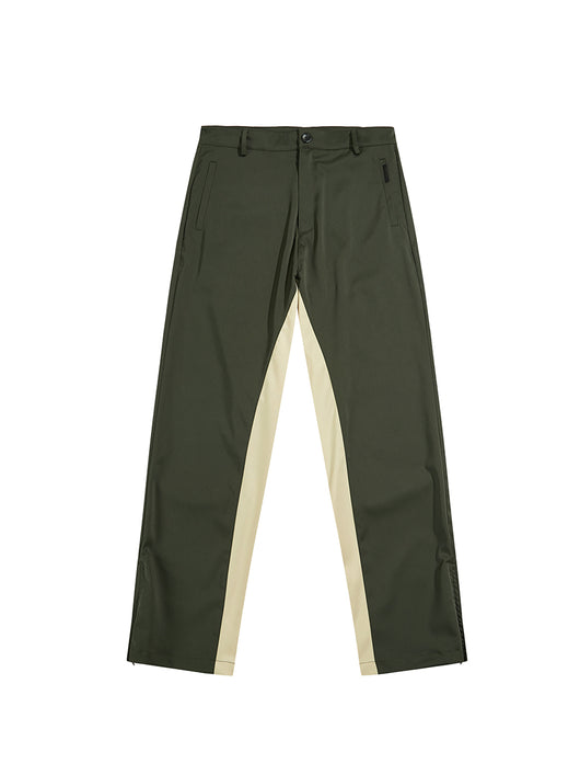 Pantalones Rectos con Costuras Contrastantes y Corte Tridimensional para Hombre