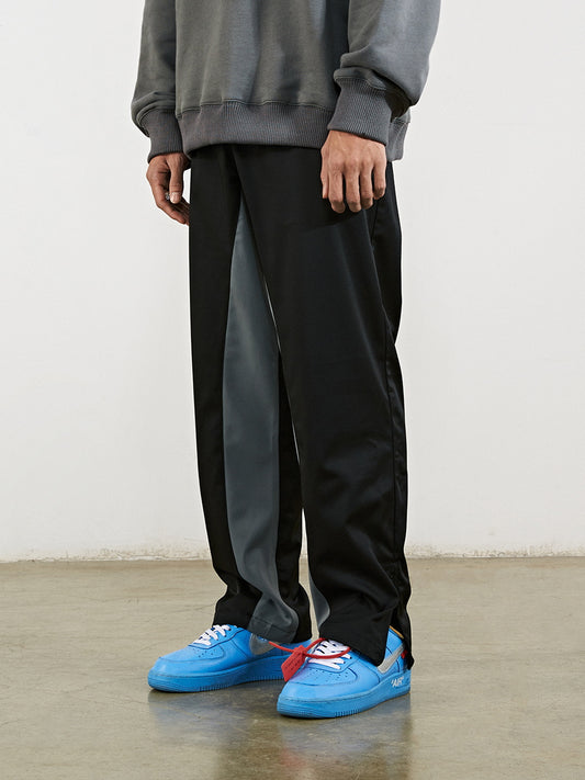 Pantalones Rectos con Costuras Contrastantes y Corte Tridimensional para Hombre - Image 2