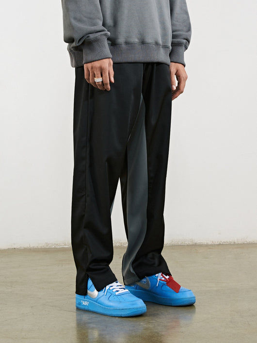 Pantalones Rectos con Costuras Contrastantes y Corte Tridimensional para Hombre - Image 4