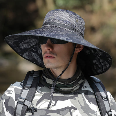 Gorra de Pesca Camuflada con Protección UV - Sombrero de Ala Ancha para Hombre - Image 9