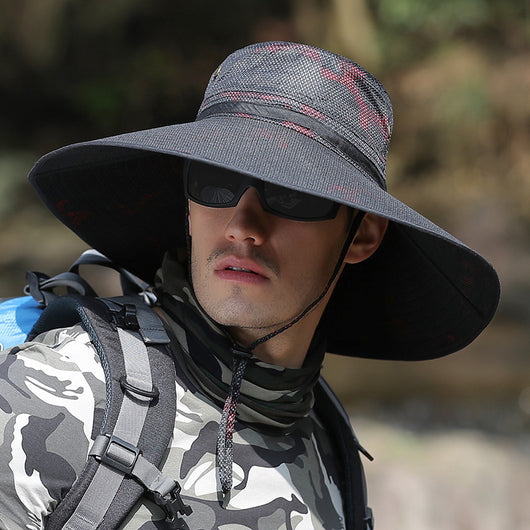 Gorra de Pesca Camuflada con Protección UV - Sombrero de Ala Ancha para Hombre - Image 8
