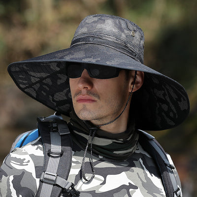 Gorra de Pesca Camuflada con Protección UV - Sombrero de Ala Ancha para Hombre - Image 10