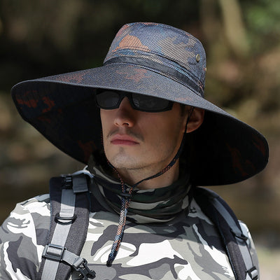 Gorra de Pesca Camuflada con Protección UV - Sombrero de Ala Ancha para Hombre - Image 4