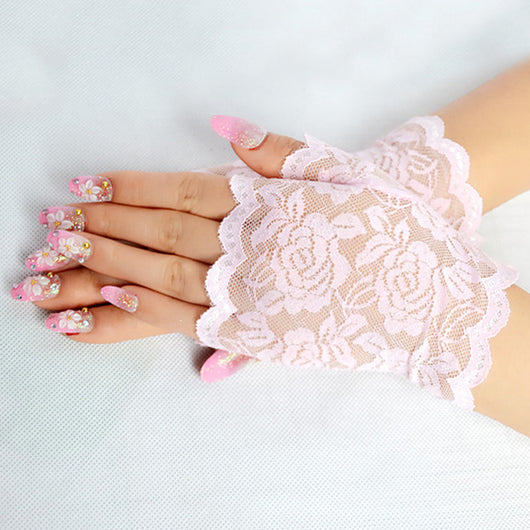 Guantes de Encaje Protección UV para Dama - Medio Dedo Elegantes para Conducir y Actividades al Aire Libre - Image 7