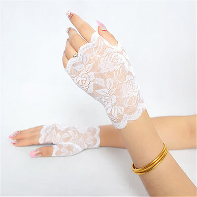 Guantes de Encaje Protección UV para Dama - Medio Dedo Elegantes para Conducir y Actividades al Aire Libre - Image 6