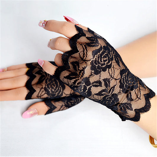 Guantes de Encaje Protección UV para Dama - Medio Dedo Elegantes para Conducir y Actividades al Aire Libre - Image 9