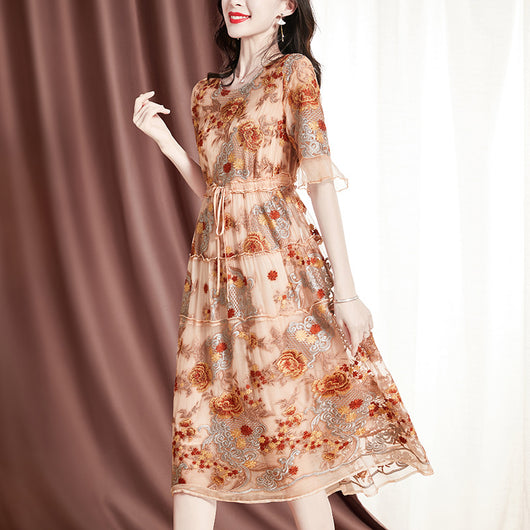 Vestido de Verano Corduroy Estampado - Elegancia y Comodidad para Mujer Madura
