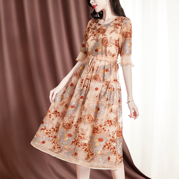 Vestido de Verano Corduroy Estampado - Elegancia y Comodidad para Mujer Madura
