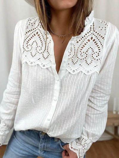 Blusa Femenina con Detalles de Encaje y Costura - Image 10