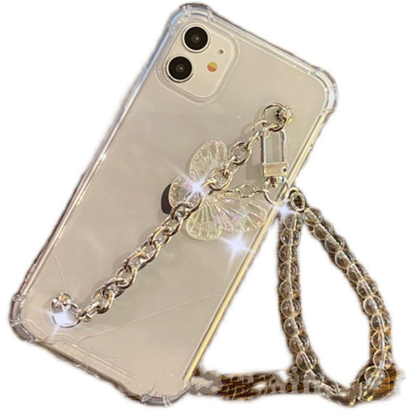 Funda iPhone 12 con Cadena de Mariposas - Protección Elegante y Funcional