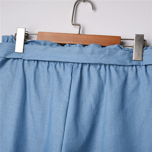 Pantalones Vaqueros Talla Grande Cintura Alta Pierna Ancha Casual - Image 13
