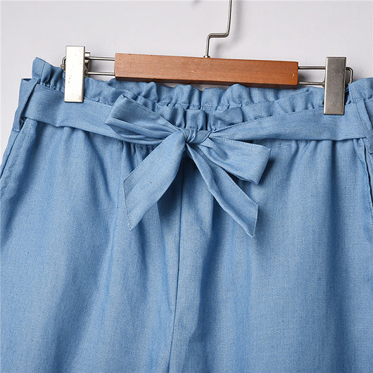 Pantalones Vaqueros Talla Grande Cintura Alta Pierna Ancha Casual - Image 4