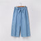 Pantalones Vaqueros Talla Grande Cintura Alta Pierna Ancha Casual