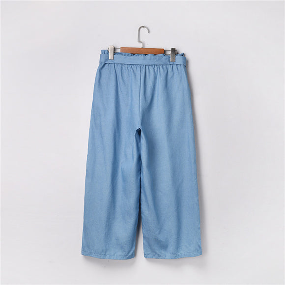 Pantalones Vaqueros Talla Grande Cintura Alta Pierna Ancha Casual