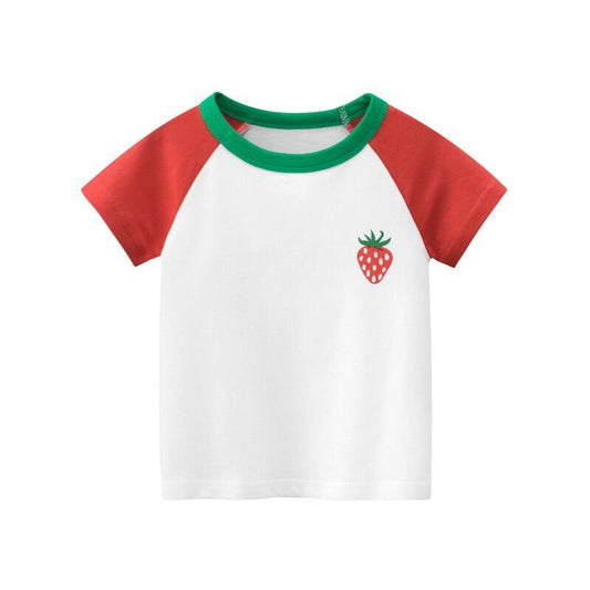 Playera Infantil Estilo Occidental de Algodón Cuello Redondo para Niña