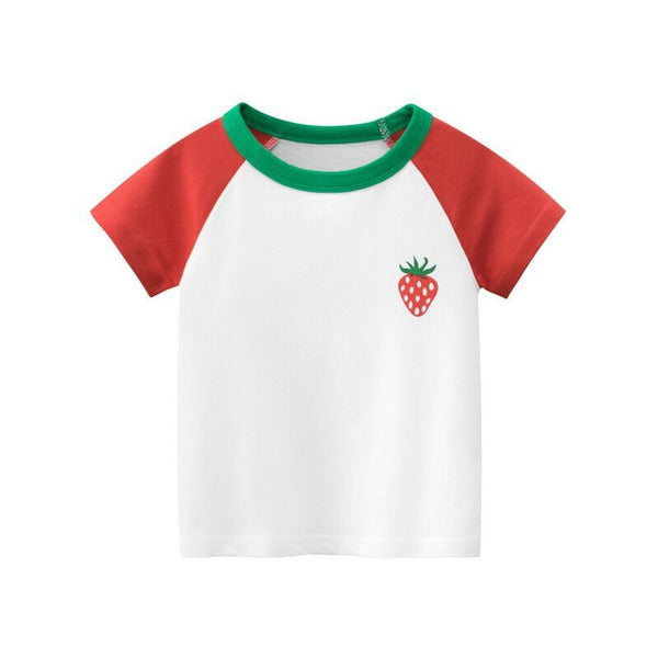 Playera Infantil Estilo Occidental de Algodón Cuello Redondo para Niña