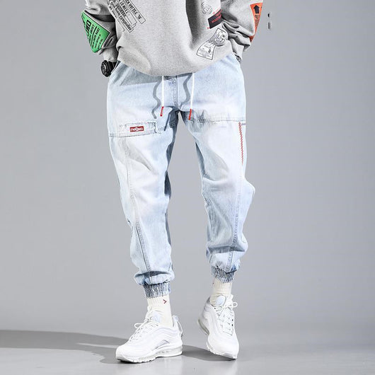 Pantalones Harem Sueltos Retro con Puños Ajustados para Hombre