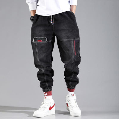 Pantalones Harem Sueltos Retro con Puños Ajustados para Hombre - Image 3