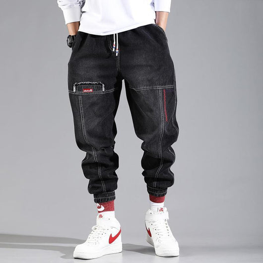 Pantalones Harem Sueltos Retro con Puños Ajustados para Hombre - Image 3