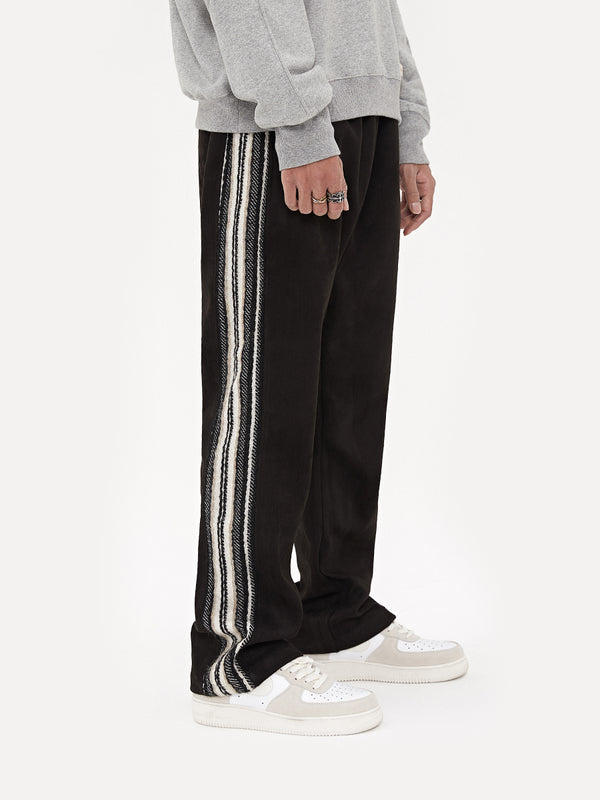 Pantalones Rectos Holgados con Detalle Patchwork Micro Acampanados para Hombre
