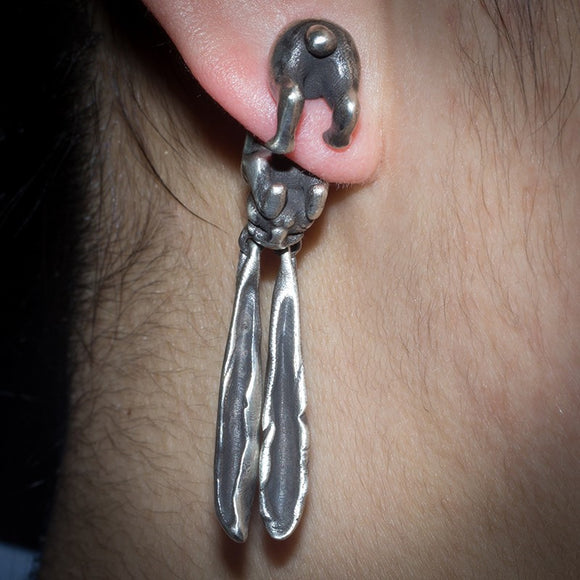 Aretes Conejo del Zodiaco en Plata 925 - Diseño Unisex Moderno