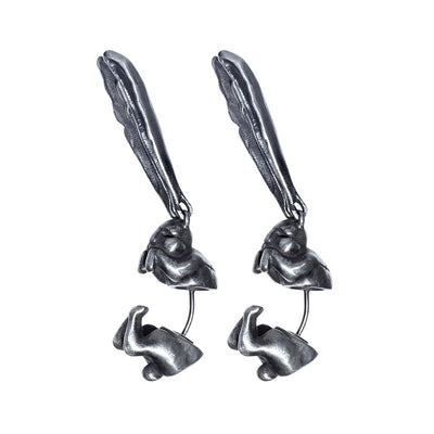 Aretes Conejo del Zodiaco en Plata 925 - Diseño Unisex Moderno