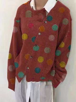 Cardigan Tejido Estampado con Lunares para Mujer - Image 11