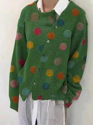 Cardigan Tejido Estampado con Lunares para Mujer - Image 13