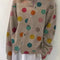 Cardigan Tejido Estampado con Lunares para Mujer