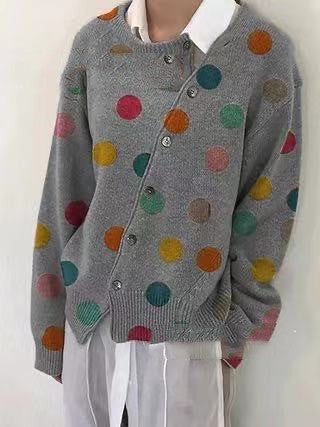 Cardigan Tejido Estampado con Lunares para Mujer - Image 6