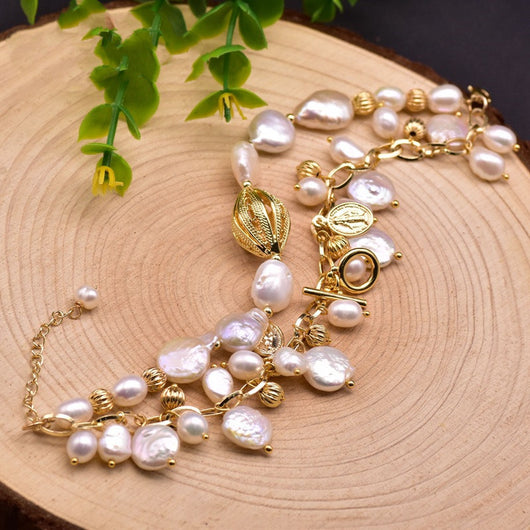 Pulsera de Perlas Barrocas Naturales Auténticas - Image 8
