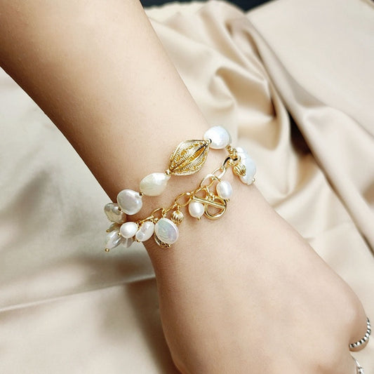 Pulsera de Perlas Barrocas Naturales Auténticas - Image 2