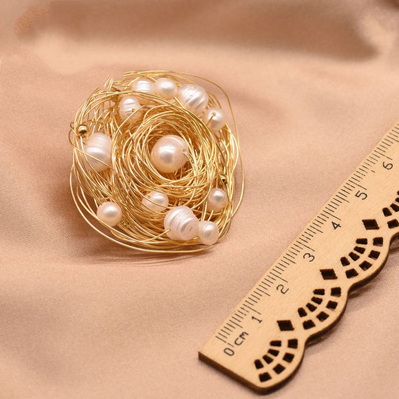 Broche de Perla de Agua Dulce con Protección Anti-brillo