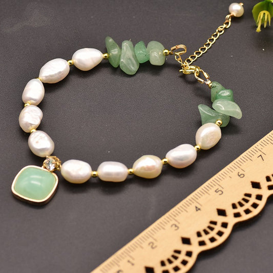 Pulsera de Perlas Barrocas en Piedra Natural