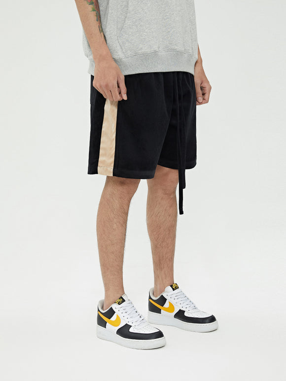 Shorts Deportivos Velvet con Rayas Laterales - Corte Recto y Holgado