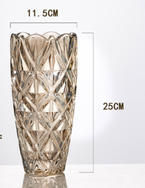 Jarrón de Cristal Dorado Europeo Clásico para Flores - Image 4