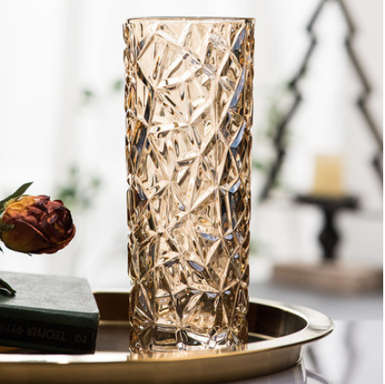 Jarrón de Cristal Dorado Europeo Clásico para Flores - Image 2