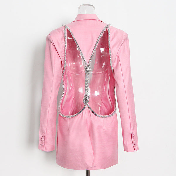 Blazer Occidental Ajustado con Halter y Botón Frontal - Image 3