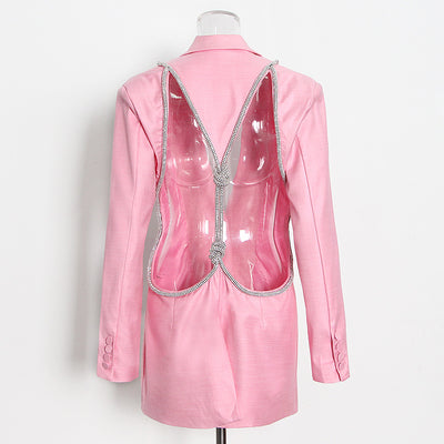 Blazer Occidental Ajustado con Halter y Botón Frontal - Image 3