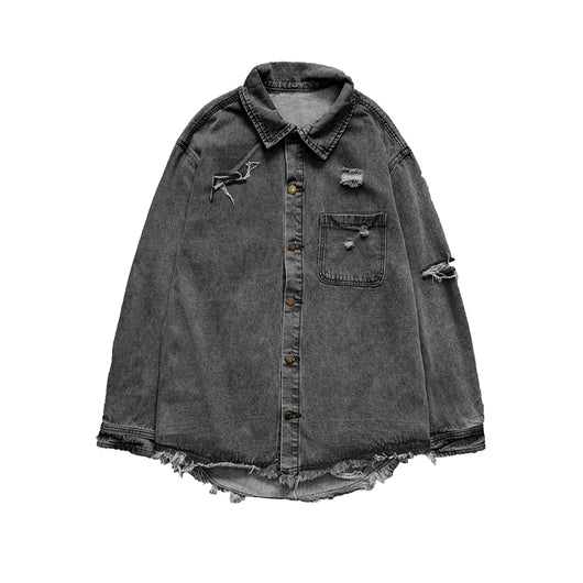 Chaqueta Ripped Estilo Coreano Suelta Hong Kong - Image 7