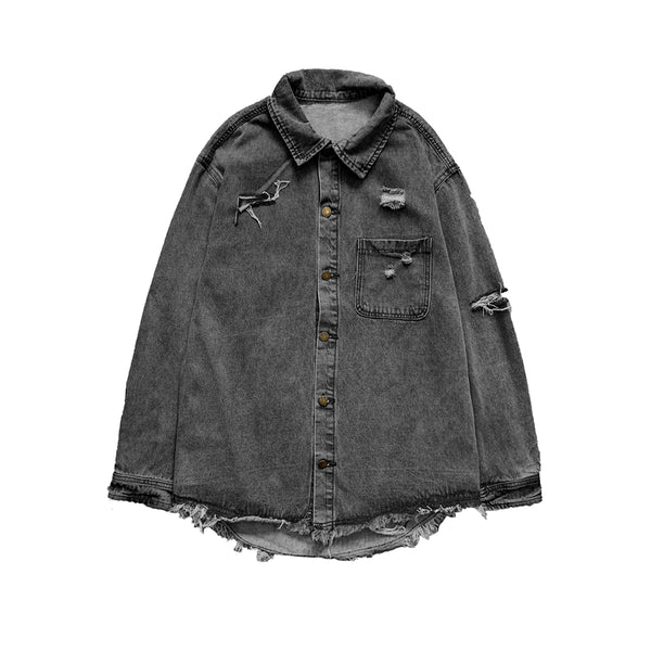 Chaqueta Ripped Estilo Coreano Suelta Hong Kong